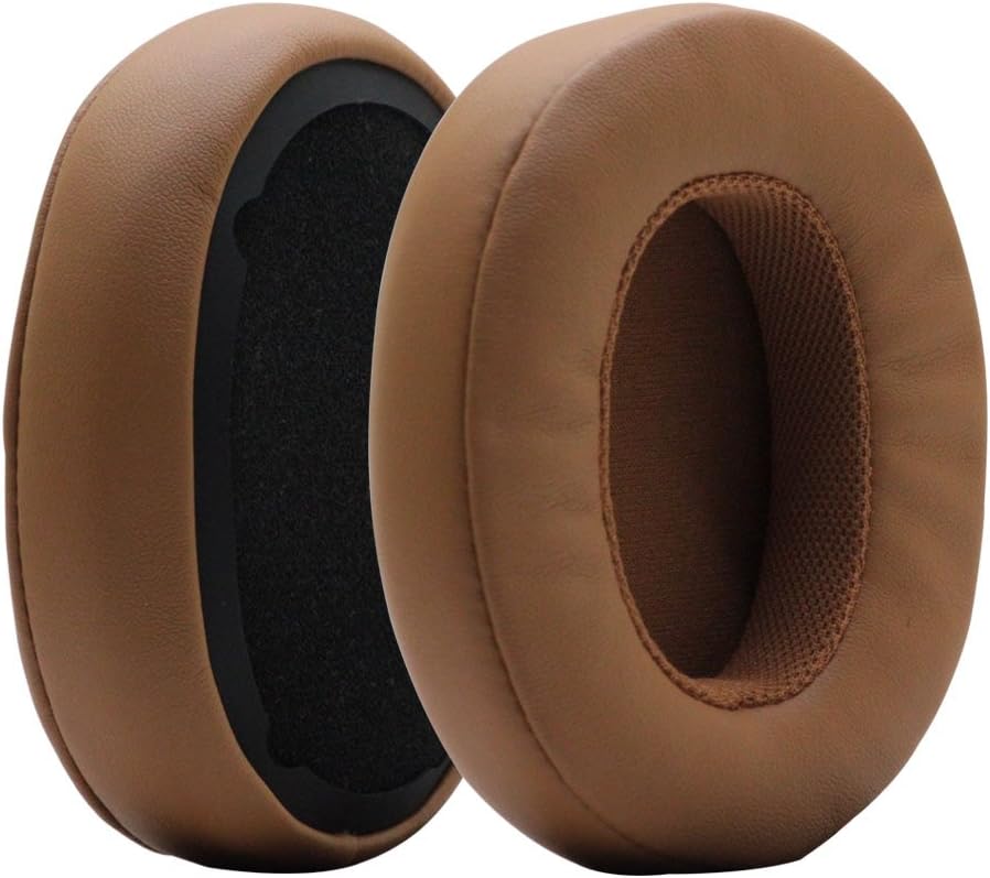 Replacement Earpads Compatible for Skullcandy Crusher/ANC/EVO Bluetooth Wireless Hesh 3 & EVO & ANC Headphones Gray/Tan Memory Foam Ear Cushions Earbuds Ear Pads Repair Parts Brown
