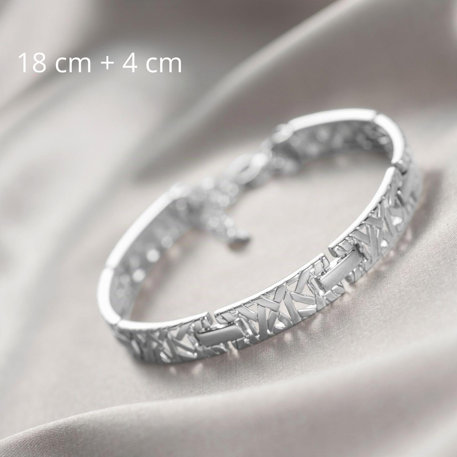 LillyMarie Hochwertiges Sterling Silber Damen Armband Mit Karabinerverschluss 925-Stempel