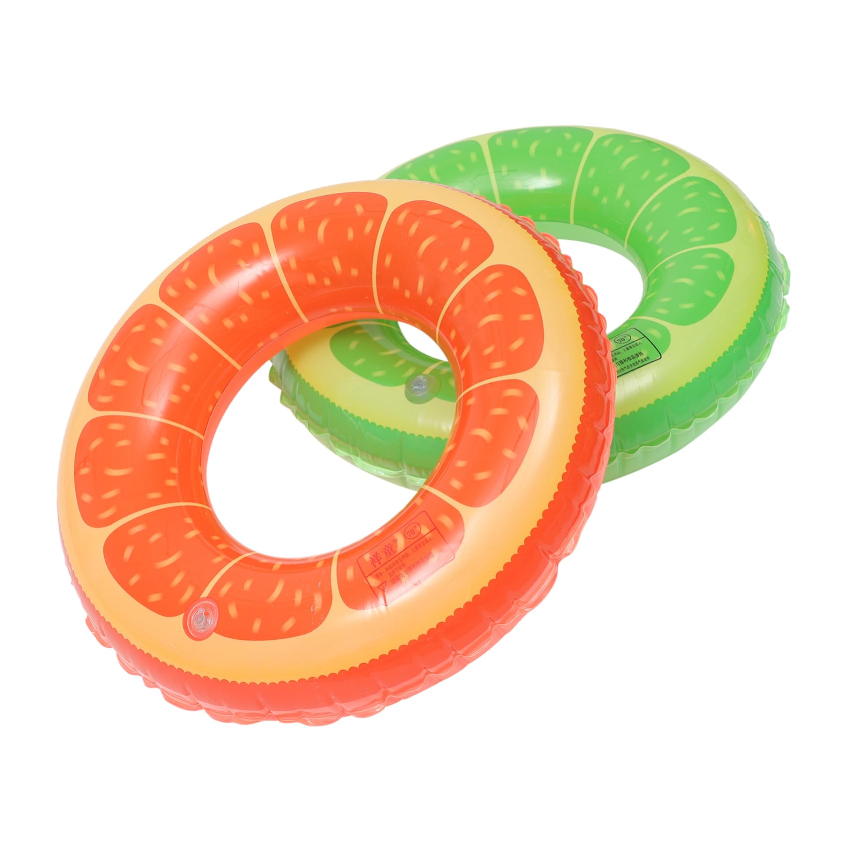 Hohopeti 2pcs Inflatable Swim Ring with Orange Pattern Summer Beach for Swimming Pool Fun Lightweight and Portable Float Water Ring for Adults Random Color