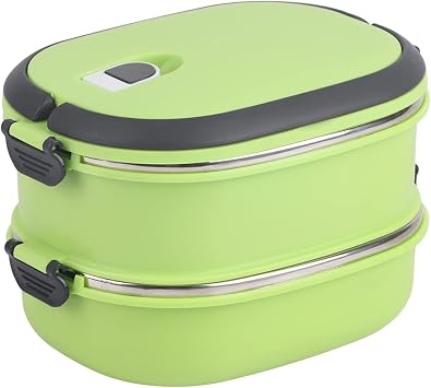 LIZEALUCKY Thermal Bento Lunch Box with Stainless Steel Thermal Insulation, 1-3 Layers of Food Containers for Adult Pack Food Suitable for Work Office 2-Layer
