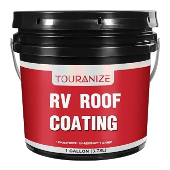 RV Roof Coating White, 1 Gallon, Solar Reflective, Waterproof & Flexible RV Roof Sealant for Camper, Trailer, Motorhome, EPDM, TPO & Metal Roof Leak Repairs