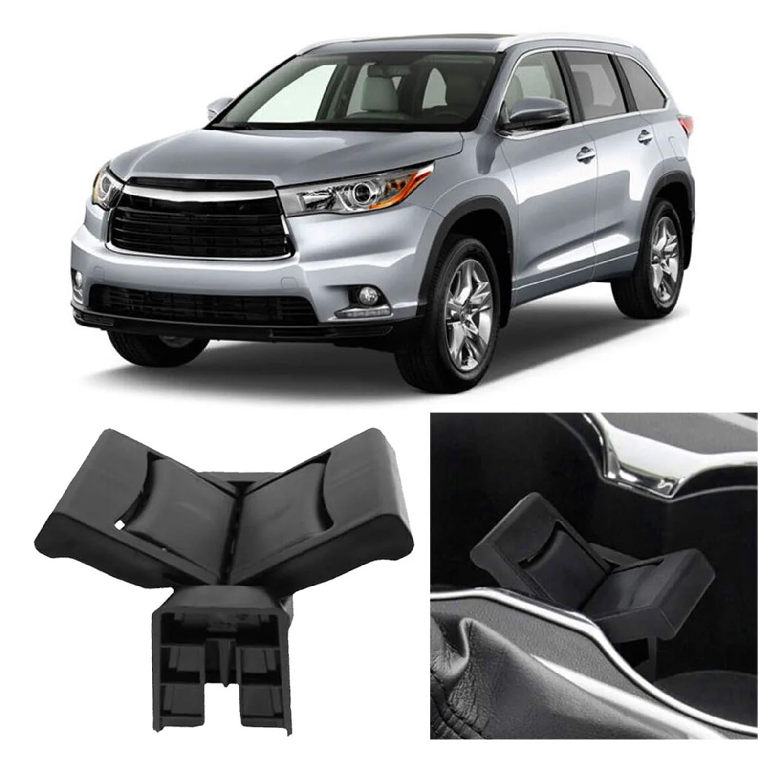 Gunhunt Divisore Portabicchieri Auto In ABS - Per Toyota Highlander 2014-2020, Nero, Ricambio OEM 55618-0E200-C0