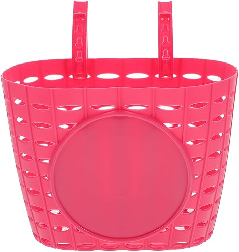 Cesta de bicicleta para niños Manillar delantero de plástico Elevador de bicicleta para niños Accesorios de bicicleta (rosa) Tamaño S