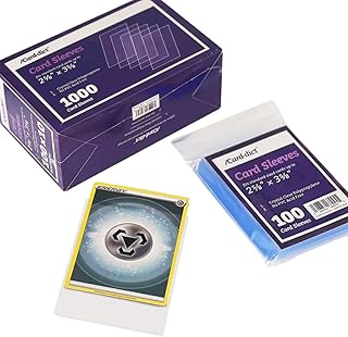 /CARDÂ·DICT 1000ct Card Sleeves Compatible with Pokemon Card & Standard Sized Cards Up to 2-5/8â€ * 3-5/8â€, Crystal Clear Penny Sleeves Protectors for MTG, Yugioh, Baseball & Sports Game Trading Card