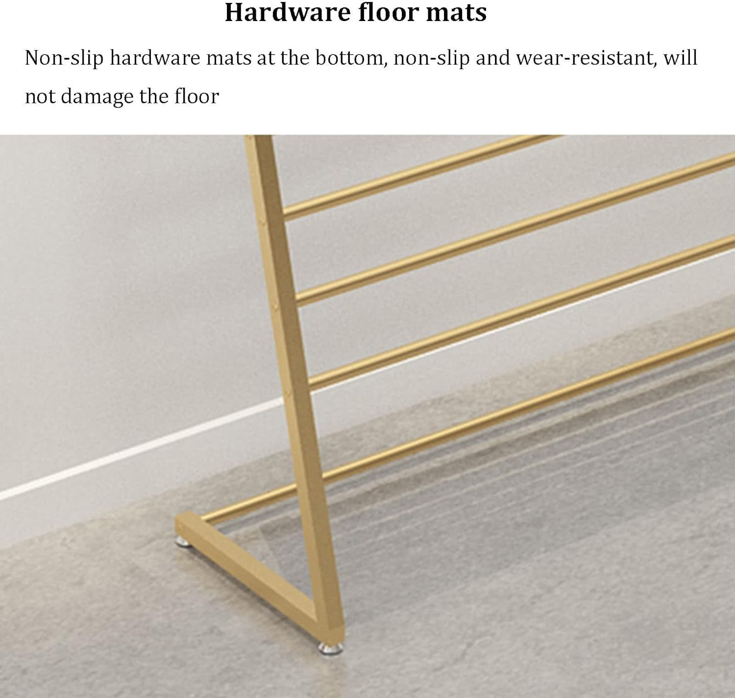 Organizer Holder Household Scarf Display Rack, Floor to Ceiling Suit Pants Rack, Floor to Ceiling Scarf Silk Scarf Rack, Used for Hanging Belts, Suits, Ties。(Gold,100X40X145CM)