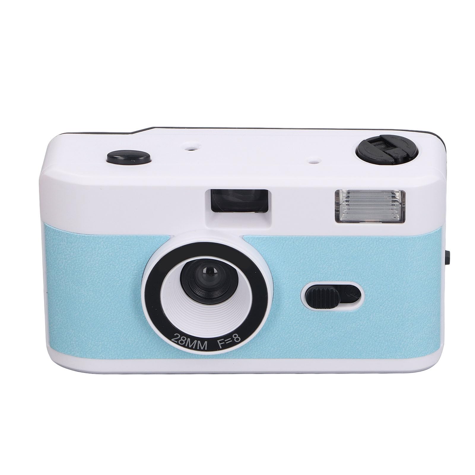 Filmkamera 35 Mm, Wiederverwendbare Filmkamera mit Blitz, Retro Filmkamera Unterstützt 135 oder 35 Mm Schwarzweiß oder Farbfilm, 28 Mm F/8 Objektiv, 1/120 S Verschlusszeit (Blau