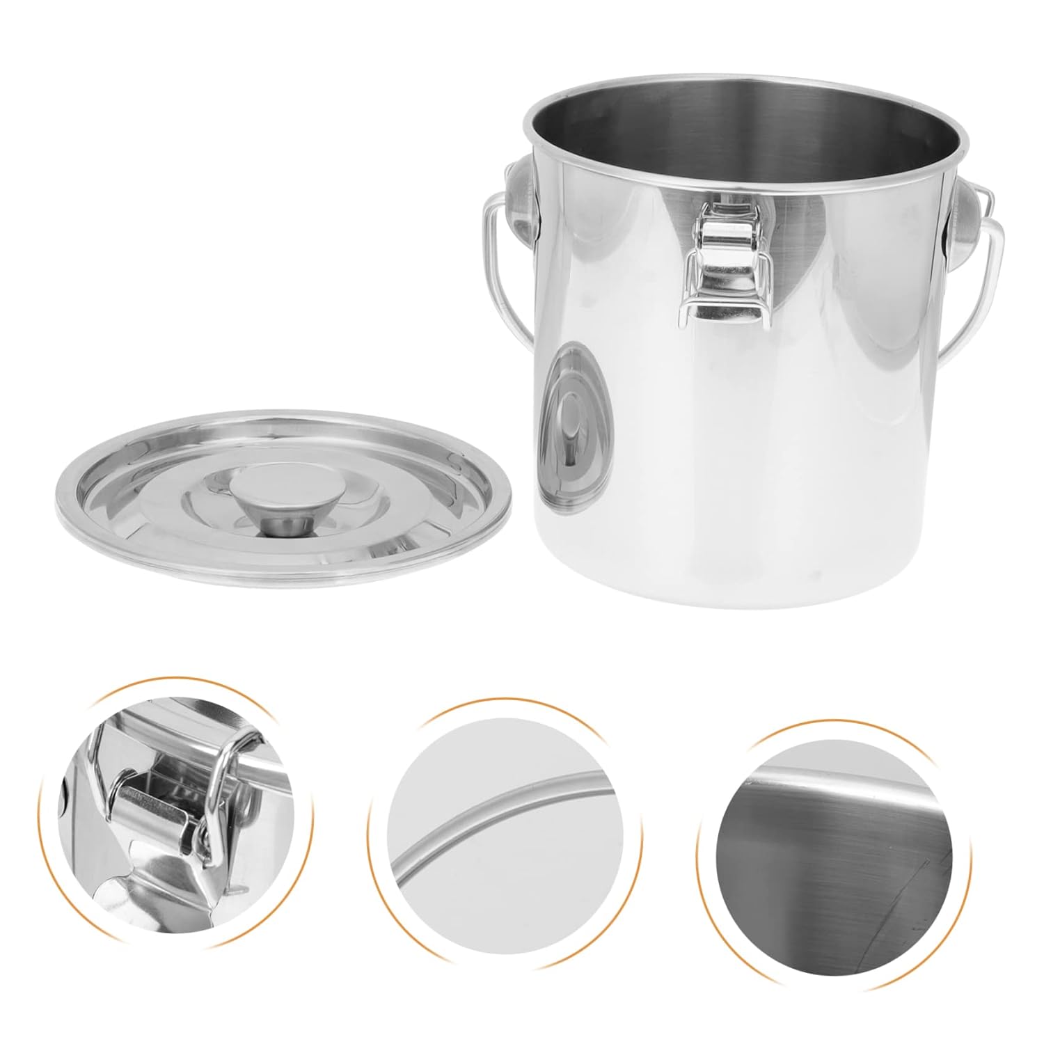 Portable Stainless Steel Airtight Bucket Fire Extinguisher Container for Camping Outdoor Use Sealed Design Storage for Kitchen BBQ