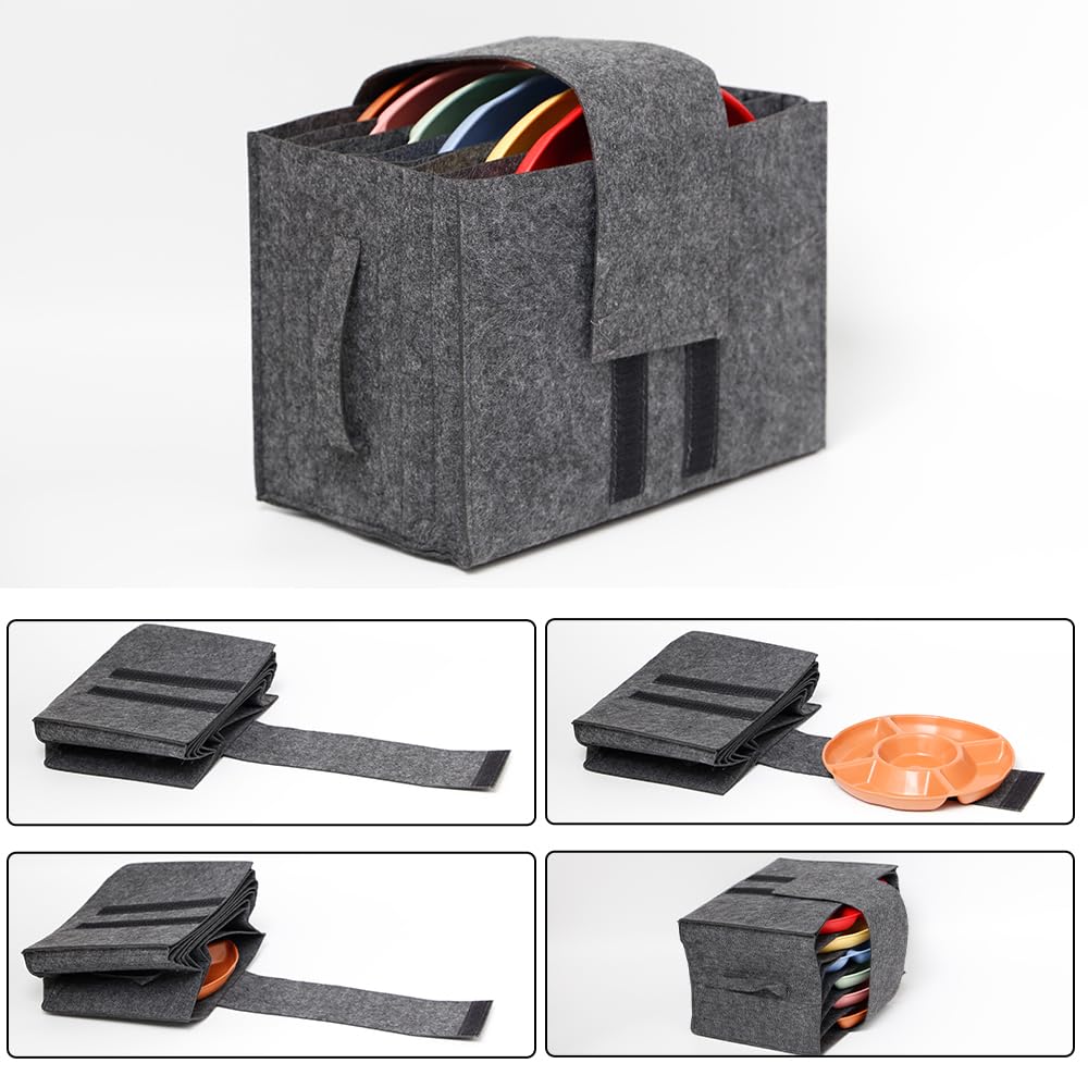 Soporte para platos y cuencos de caravana, 3 unidades, soporte de fieltro para caravana con asa, almacenamiento de tazas, fieltro para platos y tazas, organizador de fieltro para vajilla de