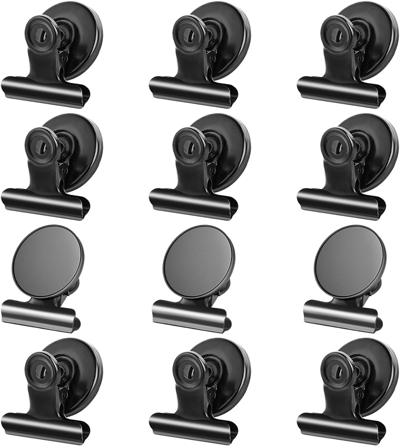 KYXhnr12pack Fridge Magnets Refrigerator Magnets Magnetic Clips Heavy Duty Detailed List Display Fasteners on Home& Kitchen (Black, 12)