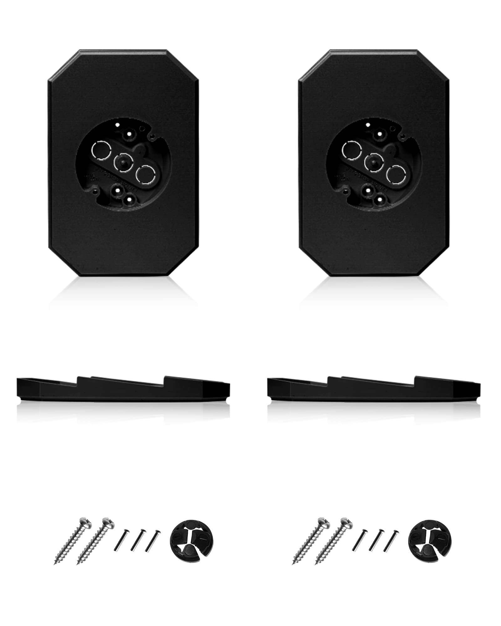 Siding Mounting Kit, White Outdoor Light Mounting Block with Built-in Box, Siding Mounting Plate for 1/2 inch Lap Double and 4 inch Siding, Black(2 Pack)