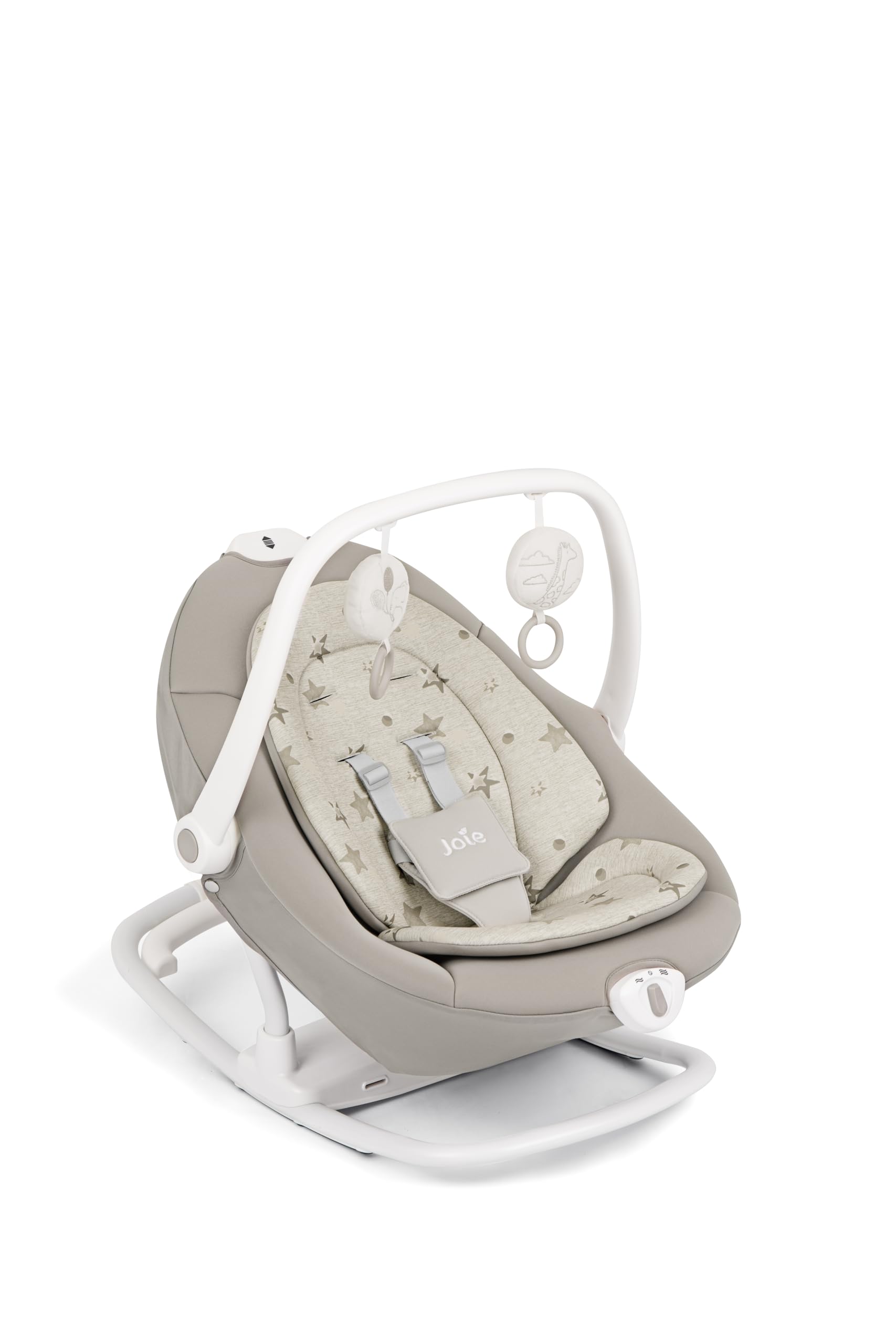 Joie sansa 2in1 Babyschaukel & wippe, Geburt bis 6 Monate, 0–9kg, Cosmo Tan | Babyschaukel und Babywippe mit Multi-Motion-Schaukelfunktion, 3 Liegepositionen und abnehmbarer sitz als portable Wippe.