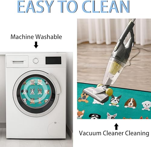 Miniatura 3 de Bonita alfombra de pasillo para perro, divertida alfombra de área de animales de 2 x 6 pies, alfombra antideslizante para pasillo, entrada,