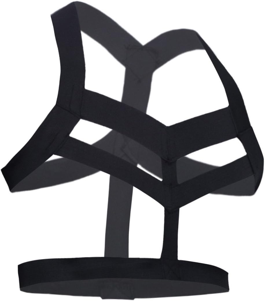 iiniim Mens Sexy Harness Belt Body Chest Lingerie Nylon Elastic Shoulder Strap Punk Gothic Rave Clubwear