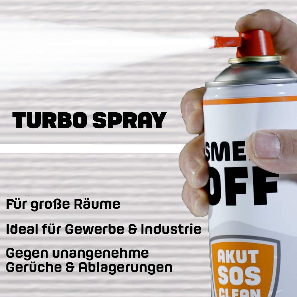 SMELL OFF Turbo Spray Geruchsneutralisierer 600 ml – effektives Geruchsentferner Raumspray zur schnellen Geruchsbeseitigung von organischen Gerüche jeglicher Art