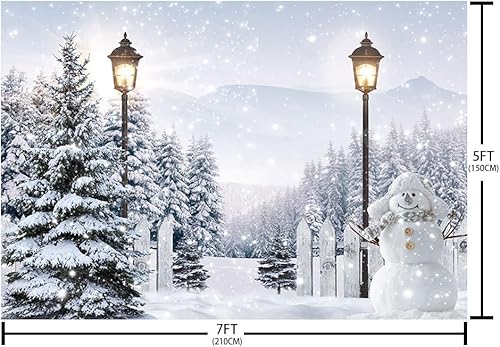 Miniatura 5 de AIBIIN Telón de fondo de Navidad de bosque de nieve de invierno de 7 x 5 pies para fotografía, escena de invierno, decoración de fiesta del país de