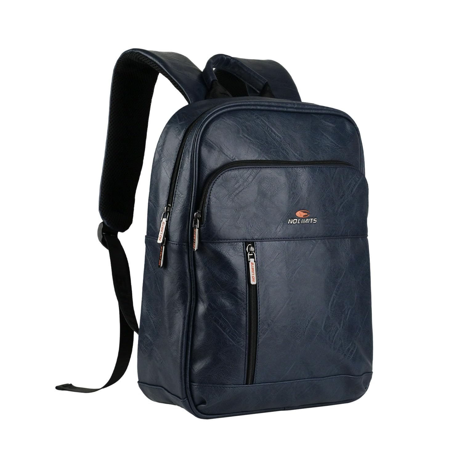 No Limits Zaino Porta PC/Laptop Uomo e Donna in PU, Impermeabile con Fodera Arancione, Ideale per Ufficio, Università e Viaggio, Blu