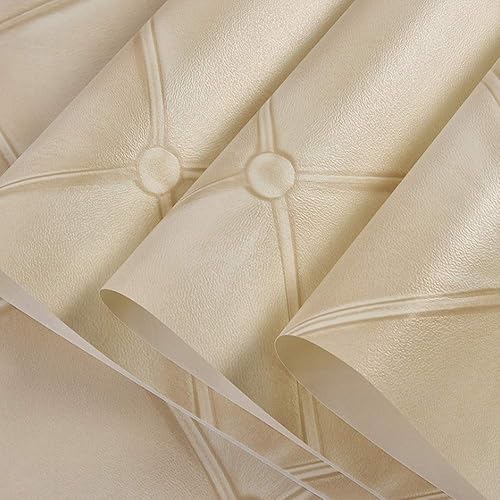 Miniatura 4 de QIHANG - Papel pintado de imitación de piel suave con diseño de diamante para dormitorio, TV, hotel, fondo de pantalla, 1.73 pulgadas de ancho x