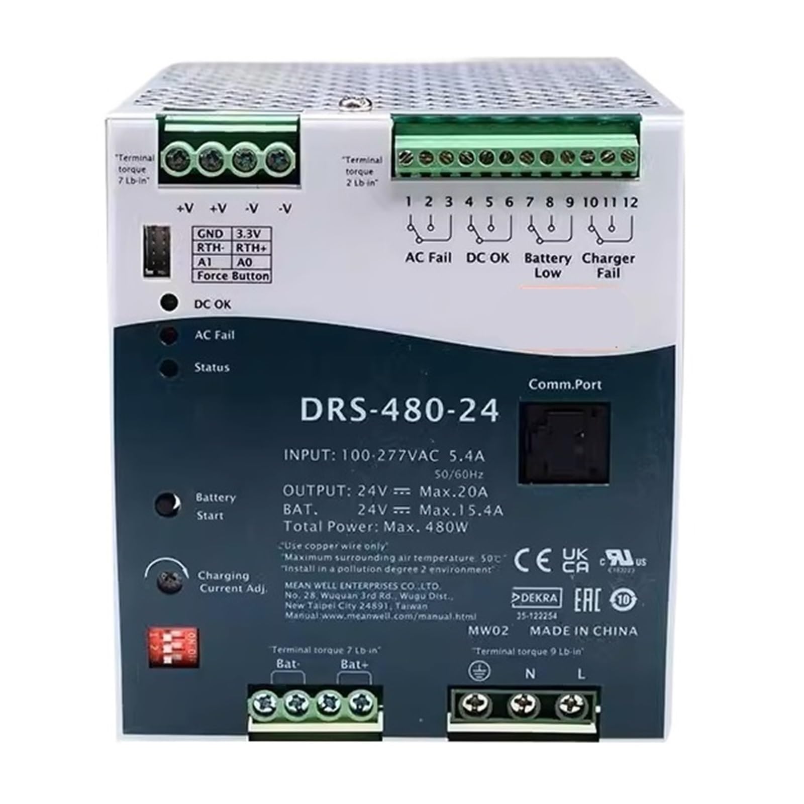 Alimentation Tout-en-Un DRS-480 de 480W protégeant vos circuits électriques de 48V