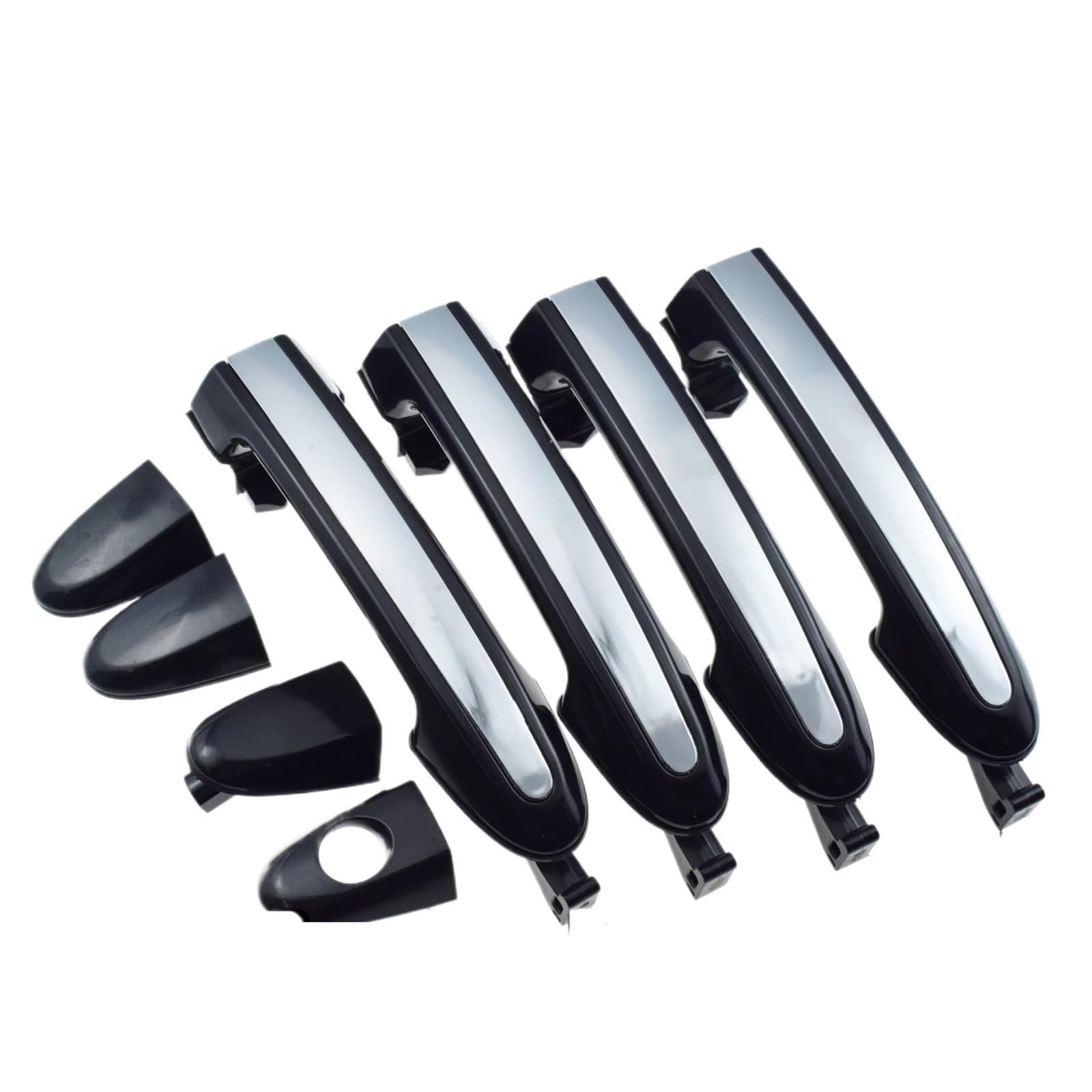 Qjahxkf Front Rear Kit Replacement Exterior Door Handles Outside Car Door Handle Chrome 83651-2B000 836512B000 83661-2B000 836612B000 For Hyundai For Santa For Fe 2.4L 3.5L 2007-2012 Outer Handle(Front Rear Kit)