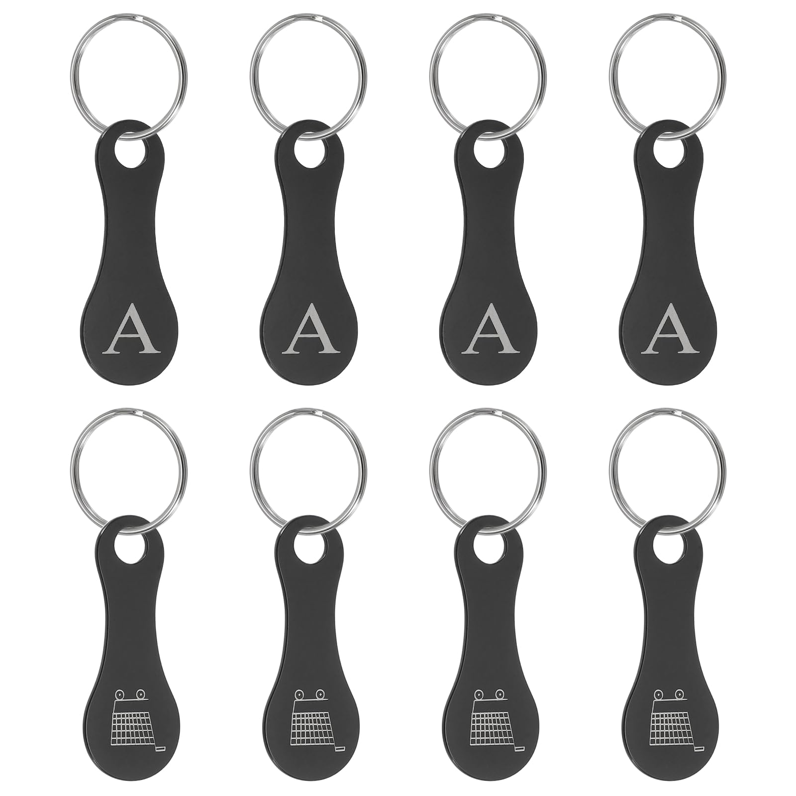 PATIKIL 8 Pcs Stainless Steel Shopping Trolley Token