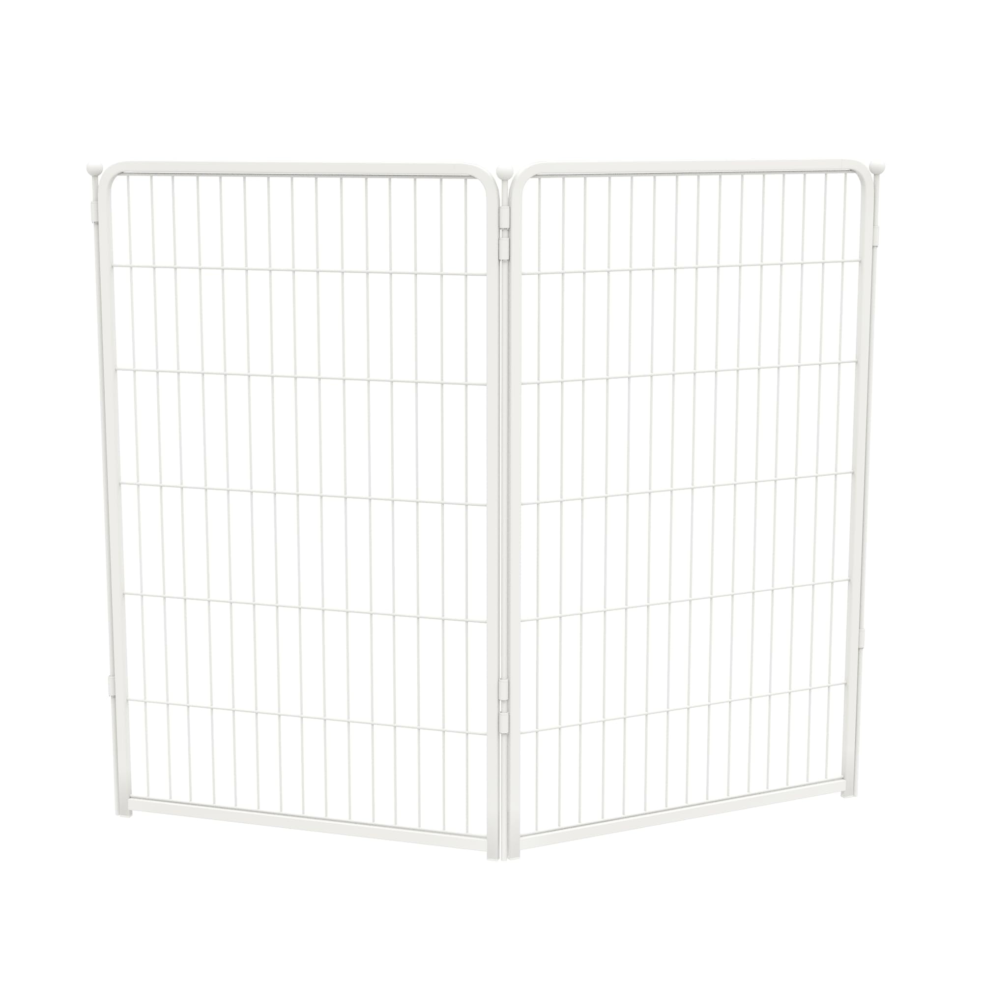 fxw Homeplus Unleashed Indoor Dog Playpen - Stress-Free and Safe Play, Heavy Duty 114cm Height 2 Panels Dog Pen for Large Dogs, White│Patent Pending