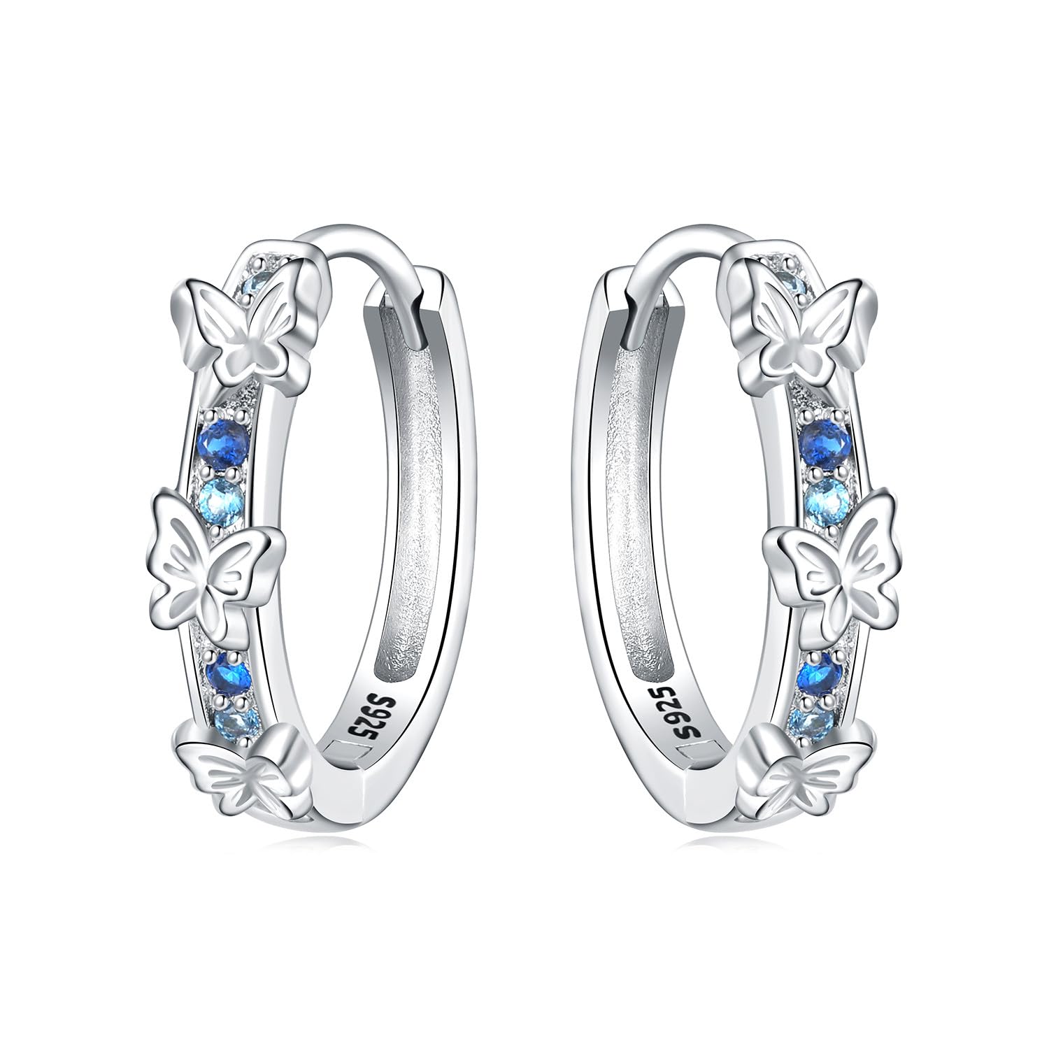 Pendientes de aro de plata de ley 925 para mujer, hipoalergénicos, estilo huggie