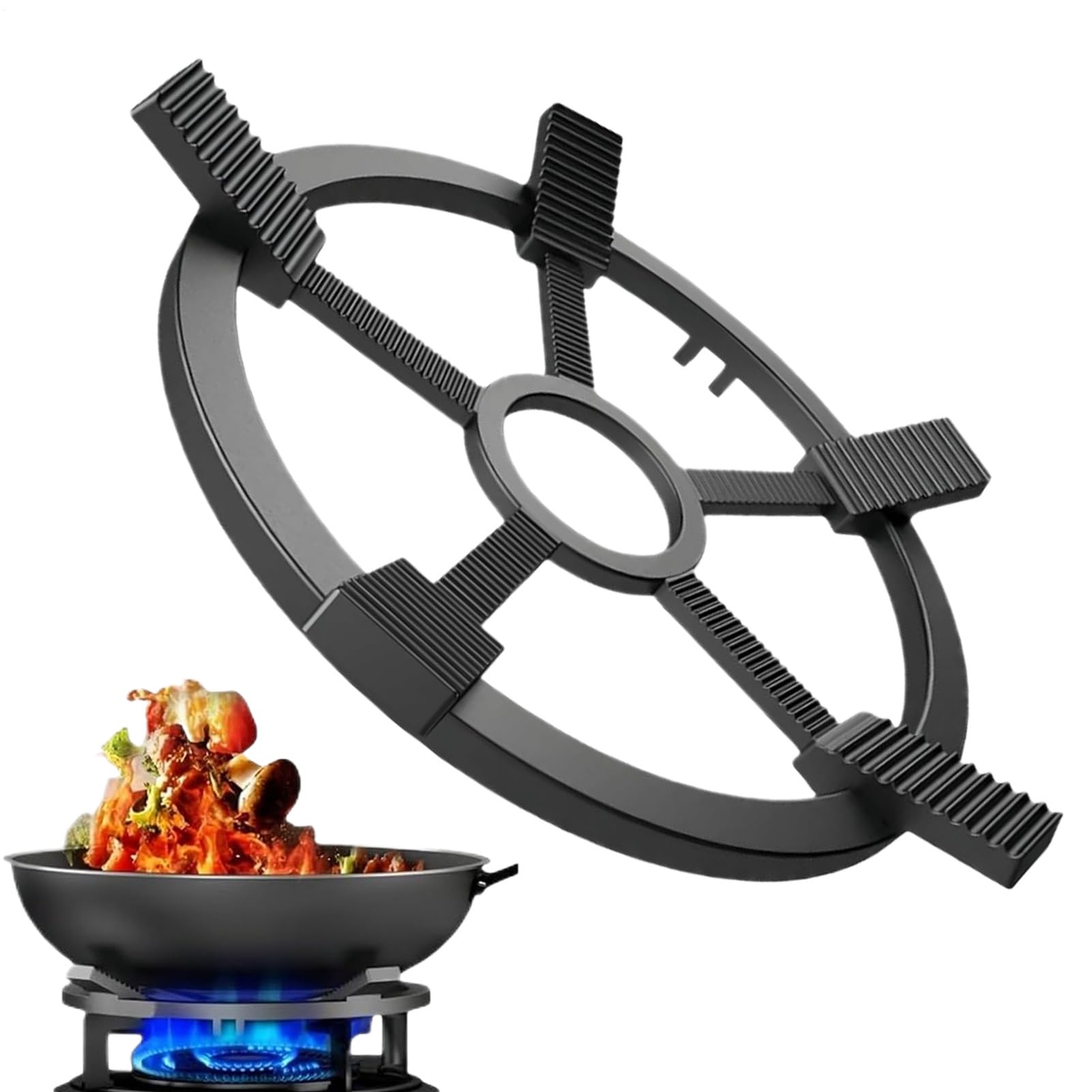 Anneau de support de poêle antidérapant pour cuisinière à gaz et wok