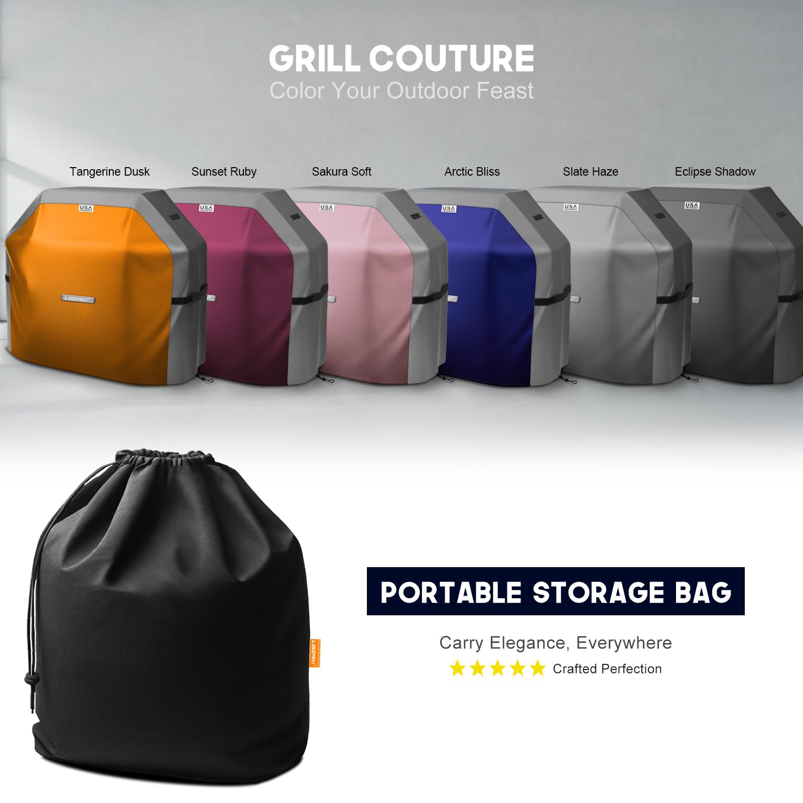 LIBZAKI - Copertura per barbecue 420D, impermeabile, resistente alle intemperie, antistrappo, anti-UV, resistente allo sbiadimento, copertura per griglia a gas per Weber, Char Broil, Nexgrill, ecc