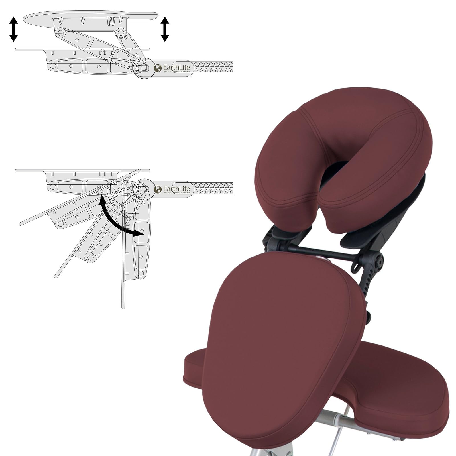 EARTHLITE Vortex Kit portable chaise de massage - Portable, compact, solide et léger (7 kg) incl. étui de rangement portable, coussin et sangle pour le sternum