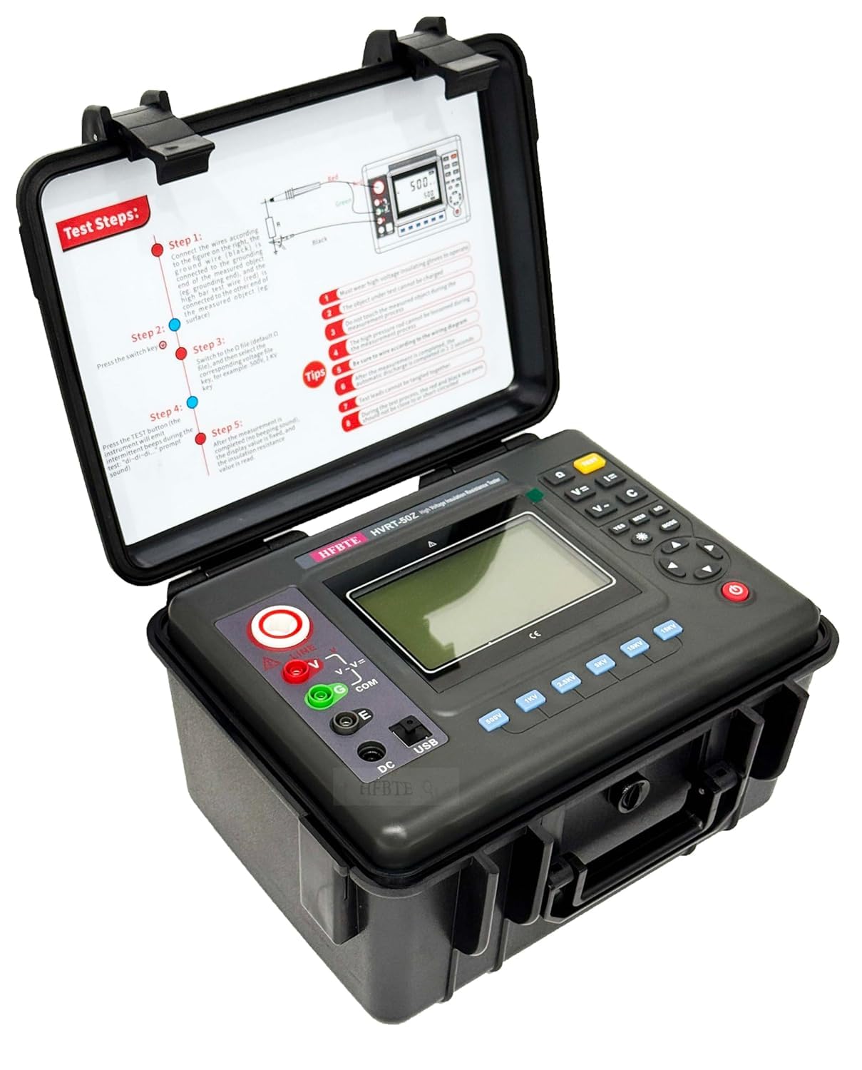 High Voltage Insulation Resistance Meter Tester 15KV Megohmmeter with Insulation Resistance 0.01MΩ～50TΩ Insulation Resistance Test,Voltage Test,DC Current Test,Capacitance Test Function