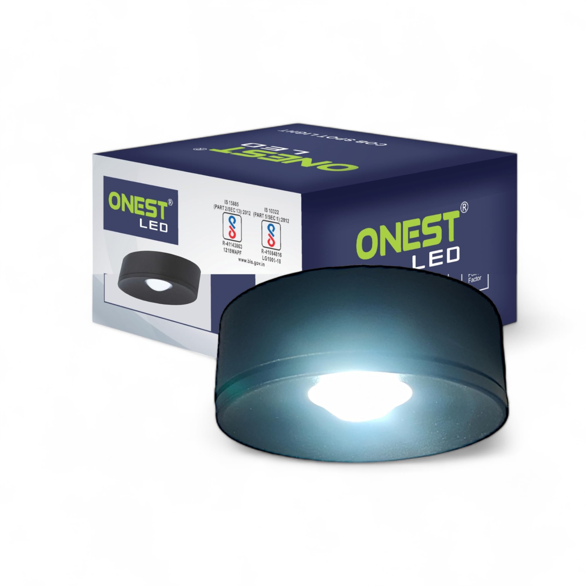 ONEST LED Ceiling Light - COB Black Body Cylindrical Surface ULTRA SLIM Light for Kitchen, Room, Home, Office, Showroom, Perfect for Shelves, Showcase, Cabinet, Wardrobe (5W - Warm White)