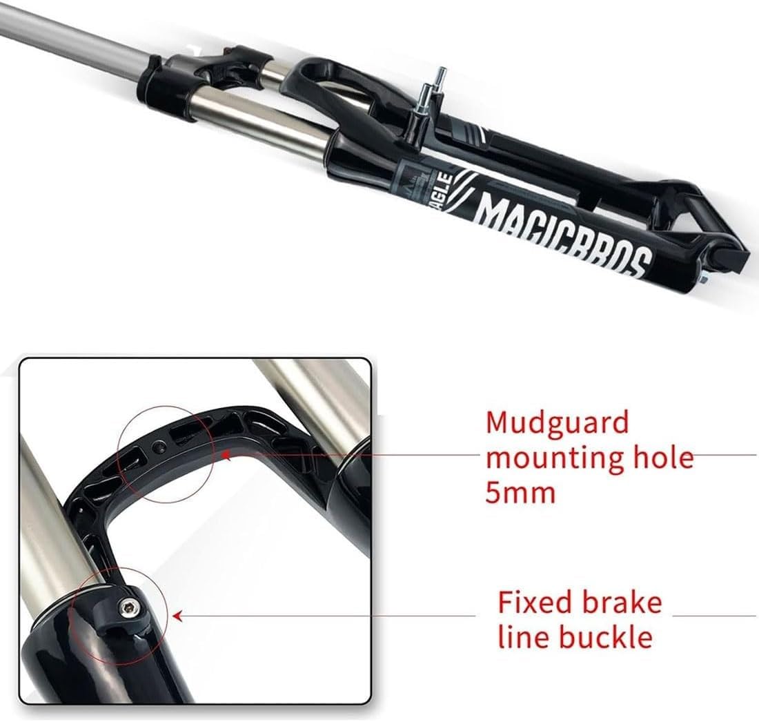 Mountainbike-Federgabel 26 Zoll MTB-Gabel 100 mm Federweg Scheibenbremse V-Bremse Federgabel 1 1/8 Zoll gerades Standrohr 28,6 mm Schnellspanner 9 mm manuelles Schloss A