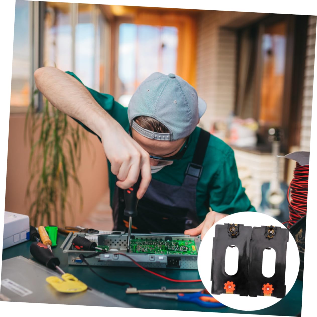 NUOBESTY 2 Set Batterie Porta Batterie Per Laboratorio Con Terminali Colorati E Sicure Per Esperimenti Scolastici E Progetti Elettrici 10 Pezzi*2