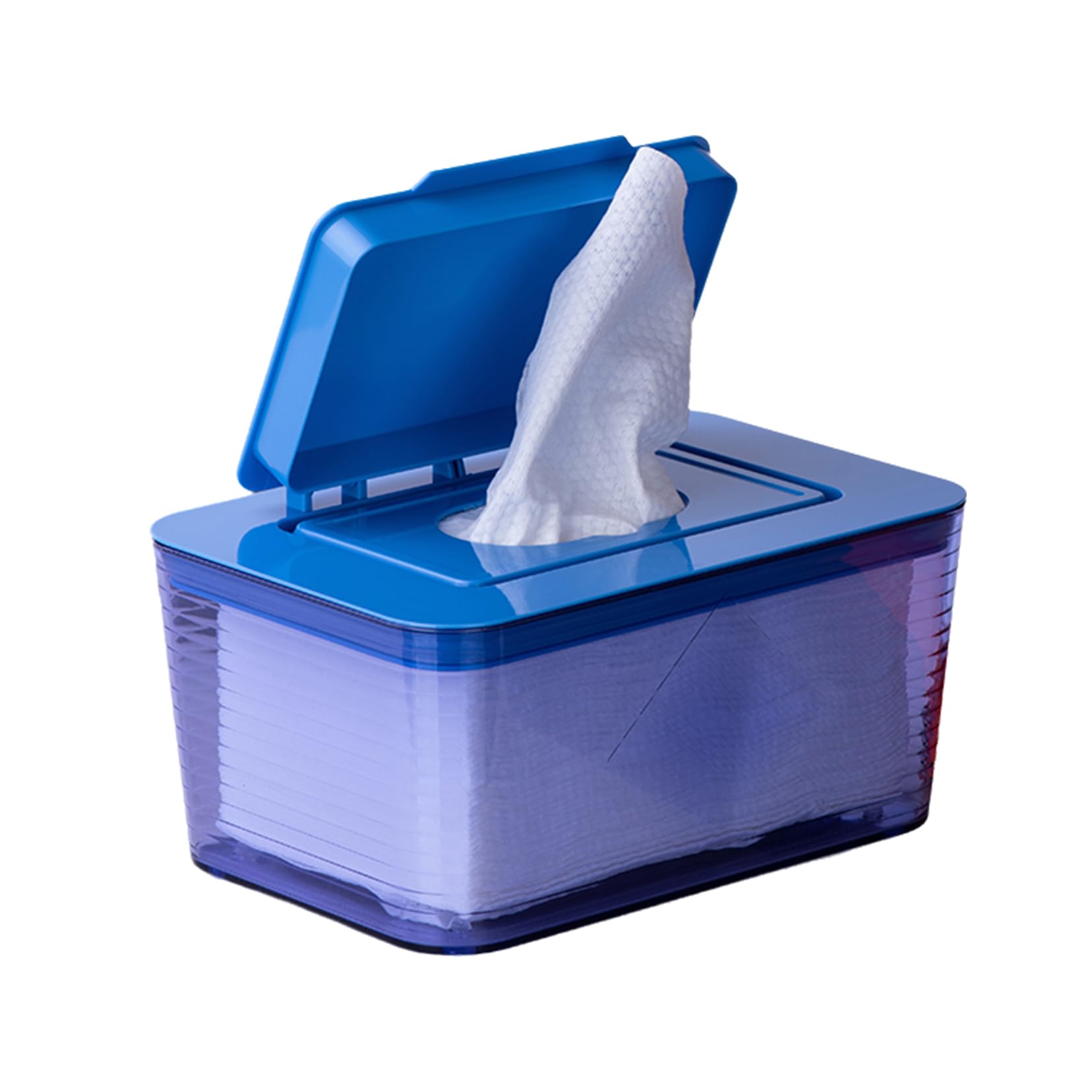 Caja de toallas húmedas, Dispensador de toallitas húmedas de escritorio selladas multicolor(Blu)