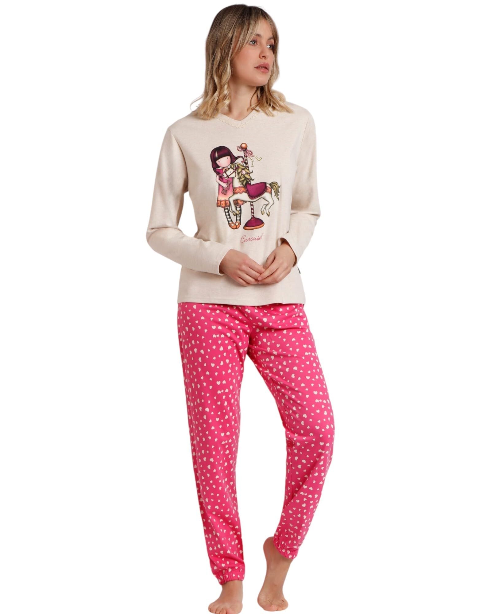Gorjuss Pigiama Donna Santoro Invernale in Caldo Cotone Art. 62384