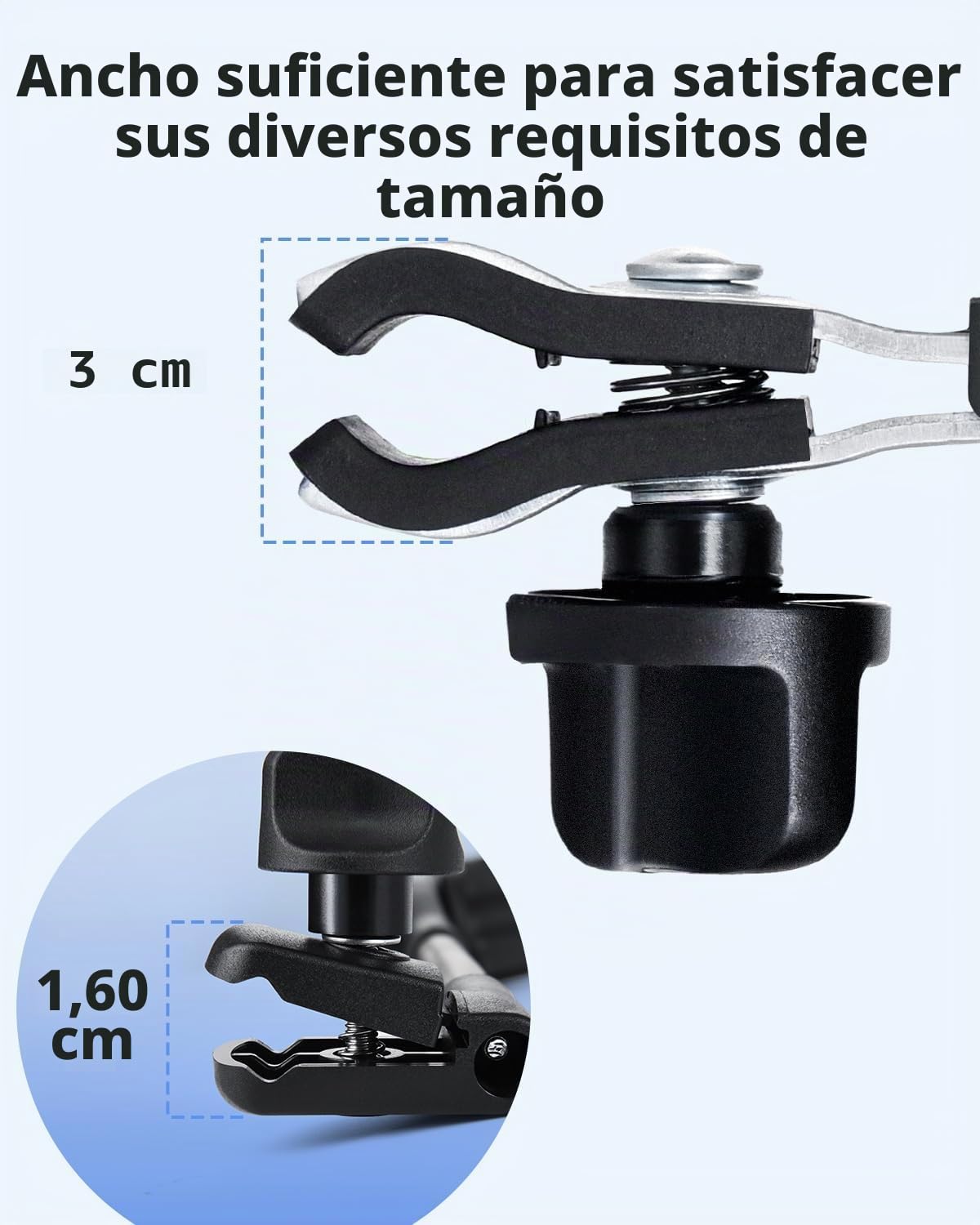 Soporte de paragua ajustable para andador, cochecito, scooter, accesorio universal para sombrilla, silla de playa y camping, bicicleta, silla de ruedas