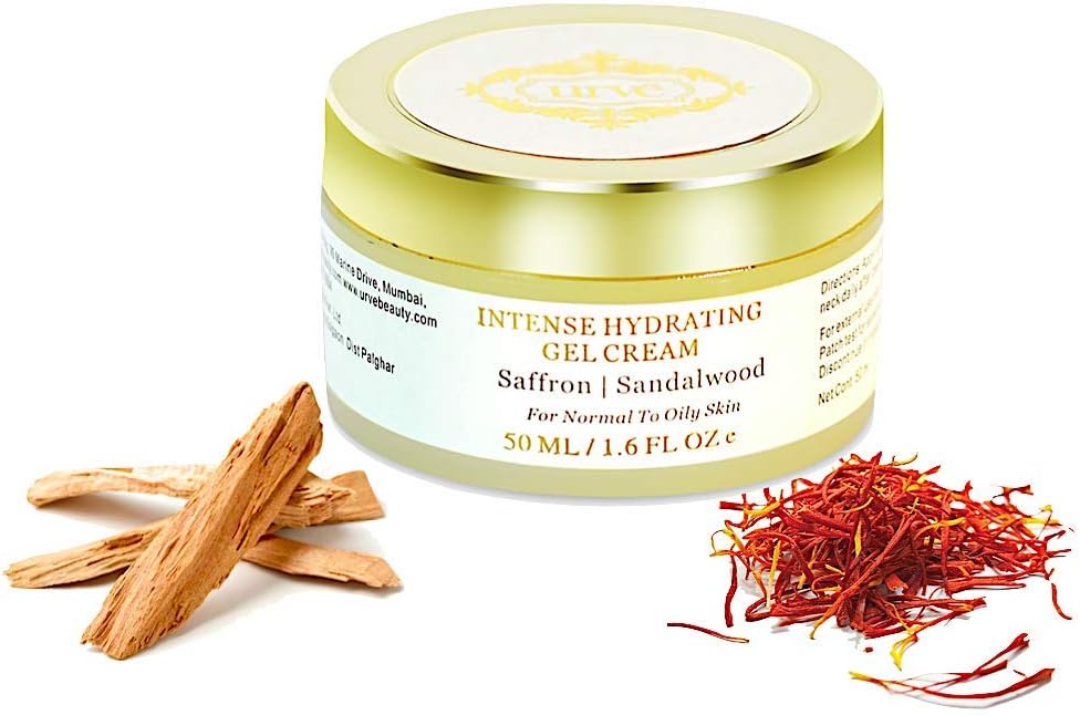 URVE Anti-Aging Cream for Oily, Normal Skin for Daily Use for Women and Men, Natural Hydrating Face Glow Cream Moisturizer for Glowing Skin with Saffron and Sandalwood