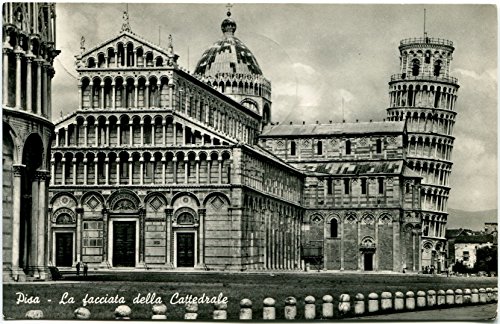 1952 Pisa - La facciata della cattedrale, torre di Pisa - FP B/N VG Cartolina Postale