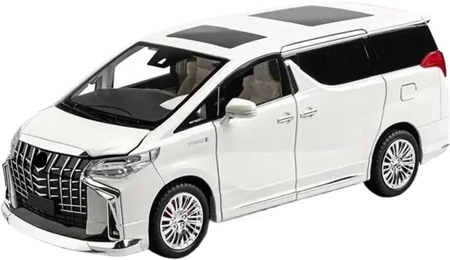 Diecast 1:18 for Alphard MPV Scale Alloy Car Models Simulation Metal Finished Vehicle Model Collection Decor(White)