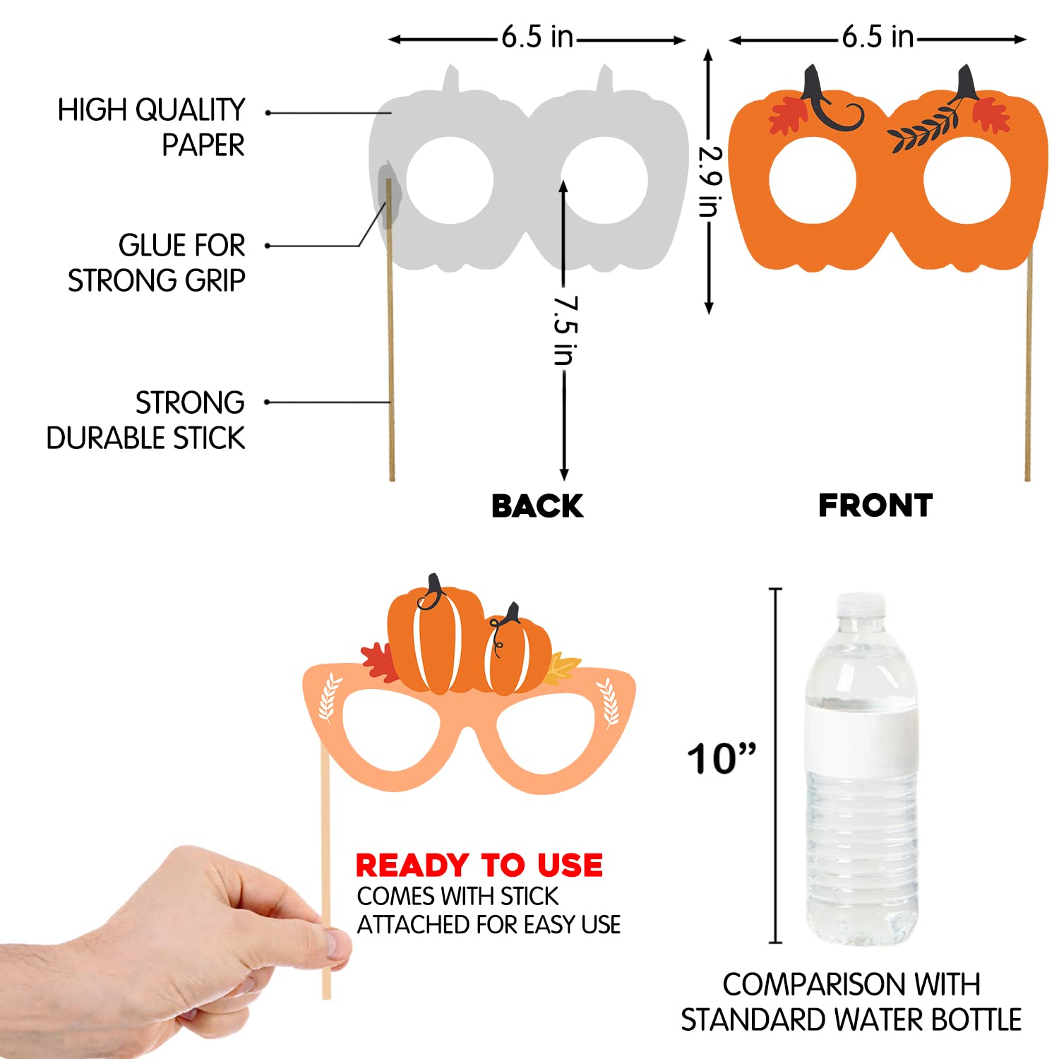 Zyozique 19 pcs Little Pumpkin Photo Booth Props Little Pumpkin Theme Party Favors Decorations for Baby Shower Girls Birthday Party Supplies 1