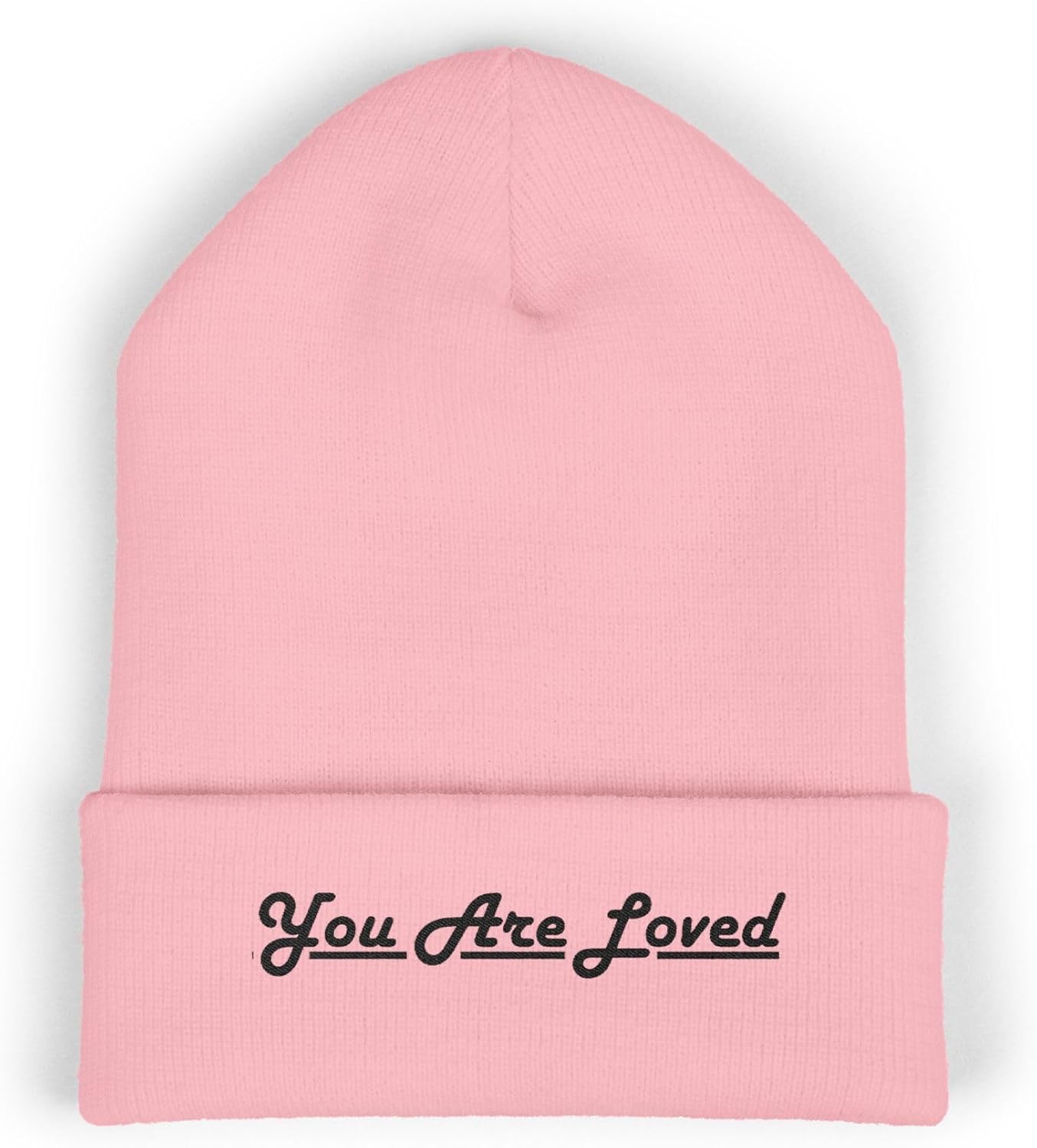 Premium Classic Cuffed Beanie Hat Gift - You are Loved Embroidery Message