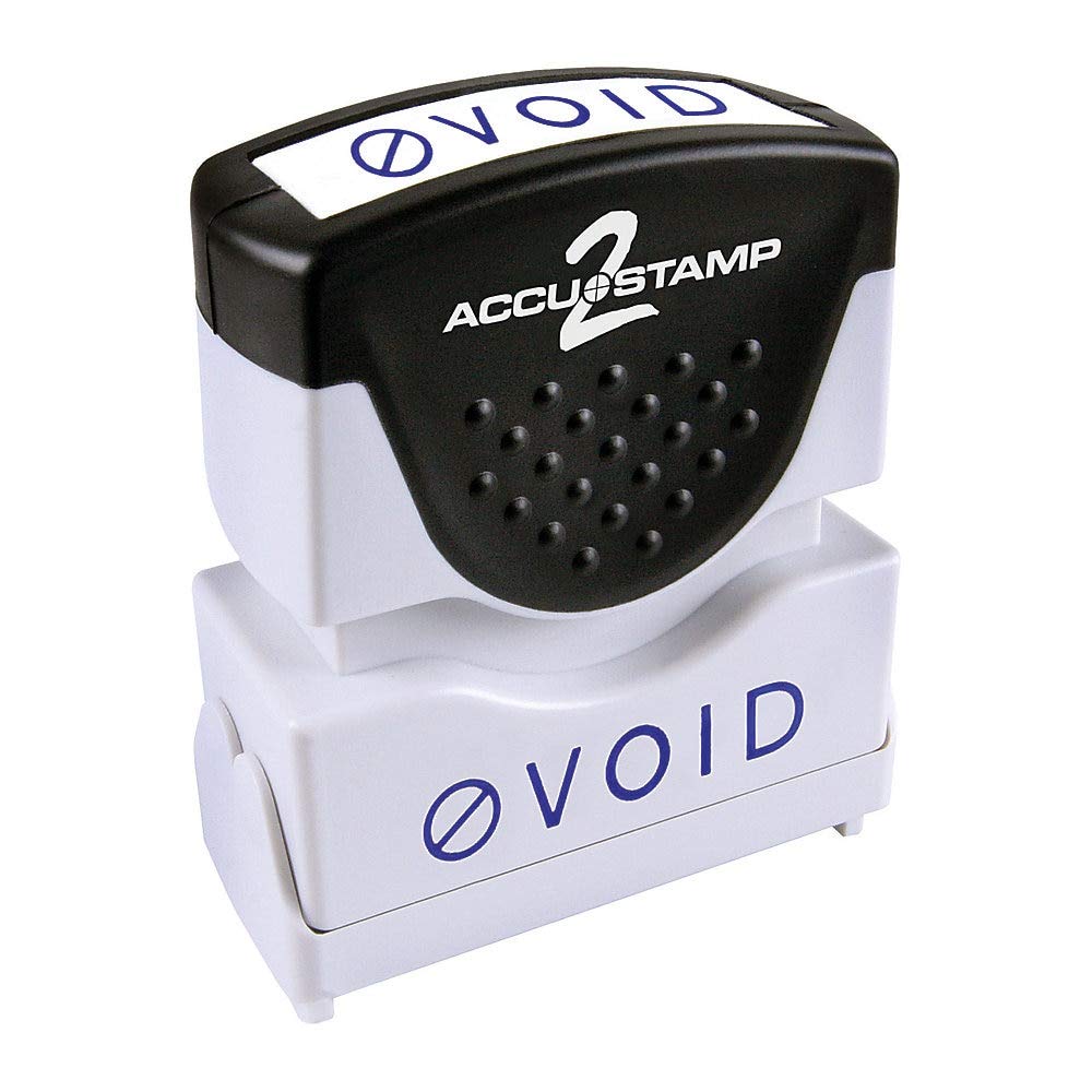 ACCU-STAMP2 Message Stamp with Shutter, 1-Color, VOID, 1-5/8" x 1/2" Impression, Pre-Ink, Blue Ink (035584)