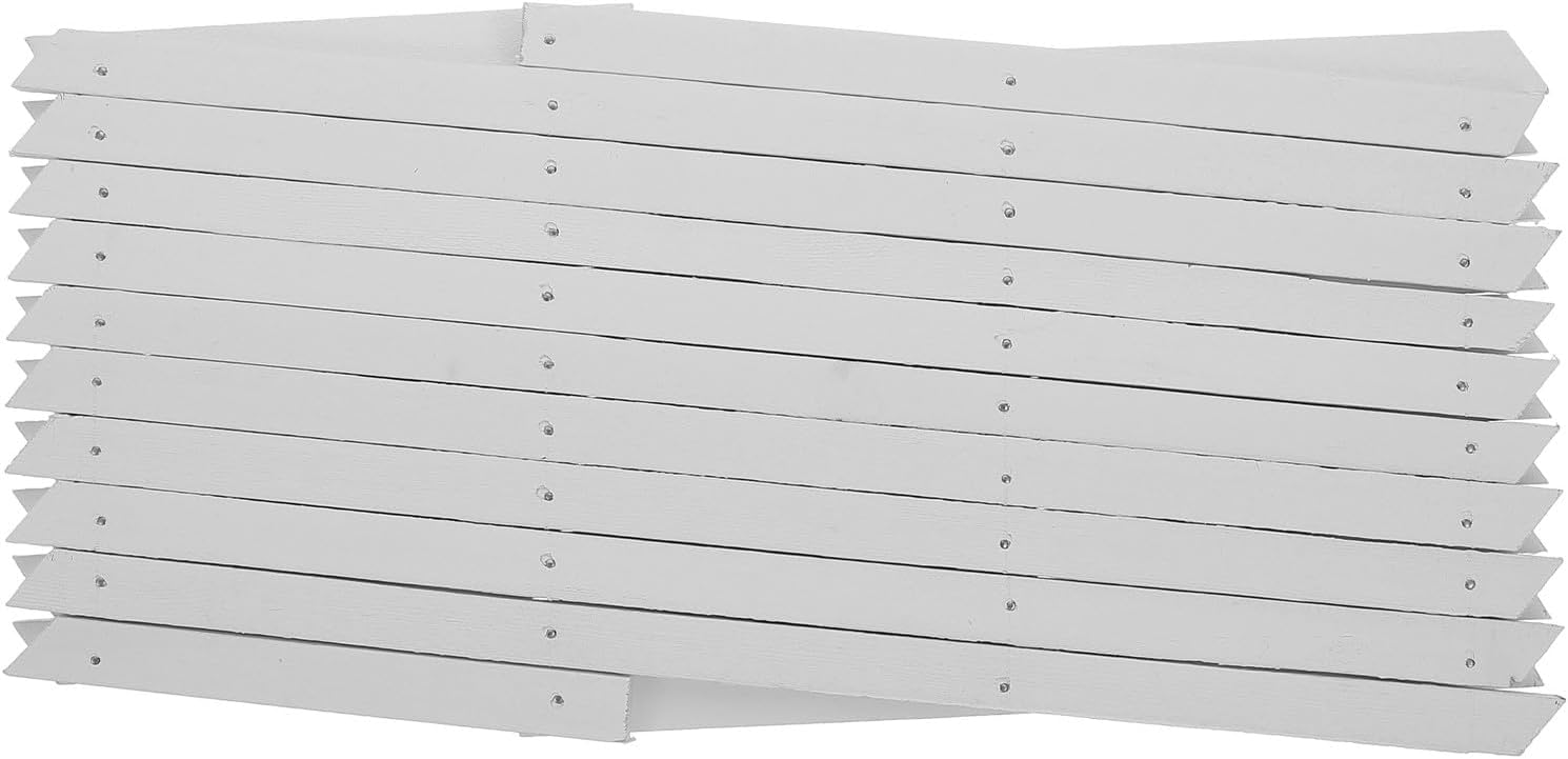 Toyvian White Treated Solid Wood Wall Fence Panel H44 for Indoor Climbing Plants, Retractable Plant Support Grid, Decorative Partition Fence for Garden and Home