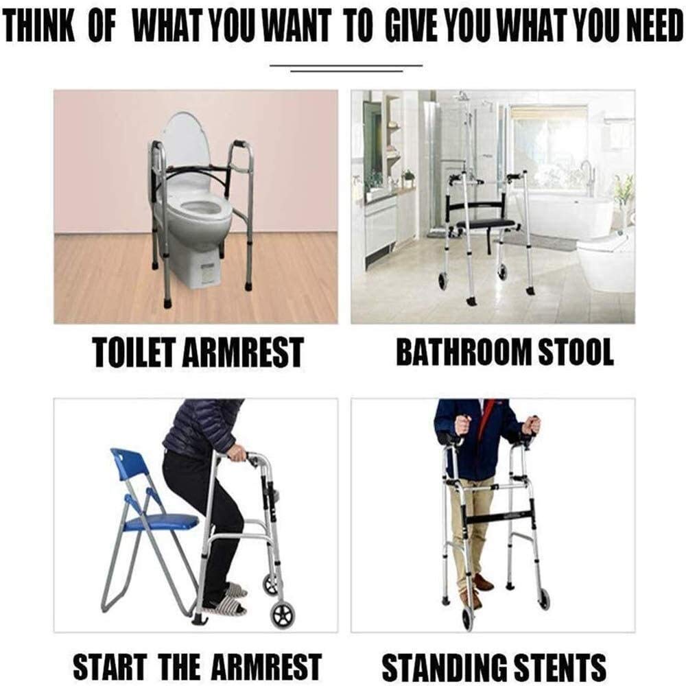 Rama do chodzenia Standardowy chodzik Rollator Chodzik składany Wspomaganie stojaka z podkładką podłokietnika 4-kołowy Rollator Wyściełane siedzisko Pomoce w po
