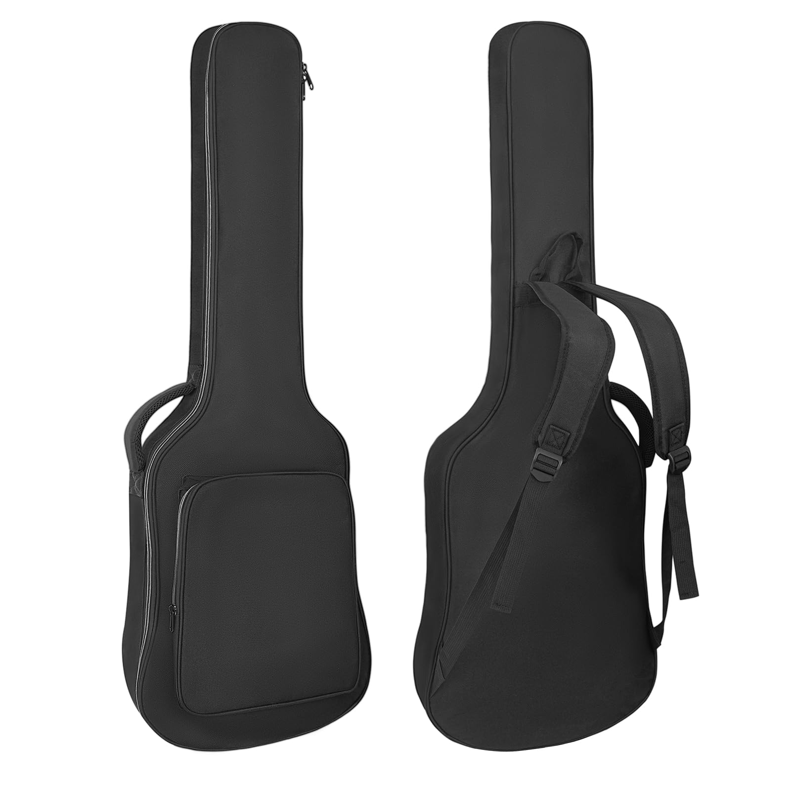 Custodia per chitarra elettrica con imbottitura da 7 mm, impermeabile, con tracolla e tasche, 99 cm, Nero (cerniera bianca), Electric Guitar Bag(White Zipper), alla moda
