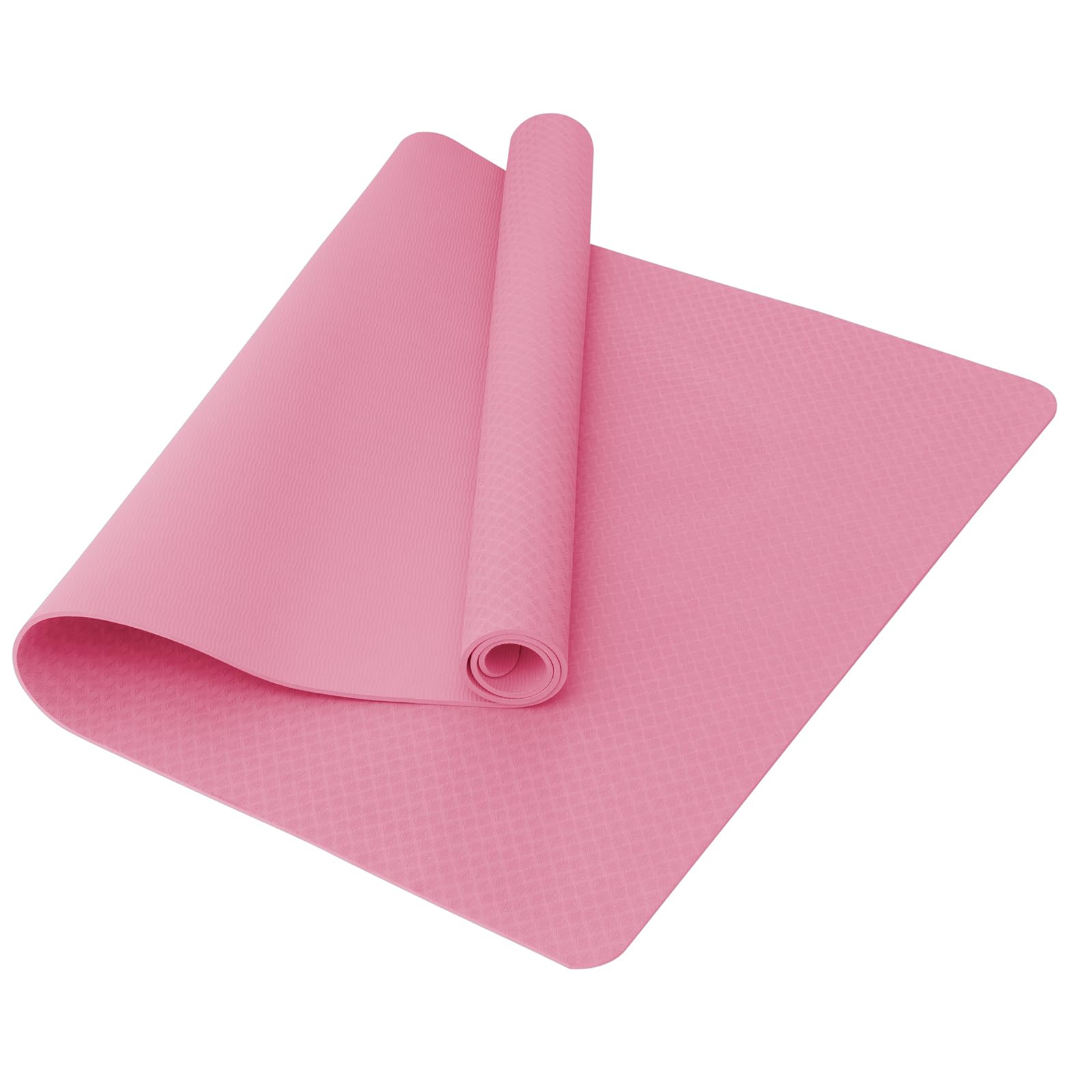 Narwhal Yoga Mat TPE Non-Slip Large XXL 190x80x0.6cm 6mm Thick - Yoga Mats for Women & Men's Exercise Gym Pilates Fitness & Workout Training (PINK, 190X80X0.6 CM)