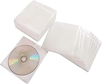 Vista 13 de Fundas para CD/DVD/BluRay, funda de plástico de repuesto de doble cara para carpetas de almacenamiento de CD y DVD, paquete de 100 unidades (azul)