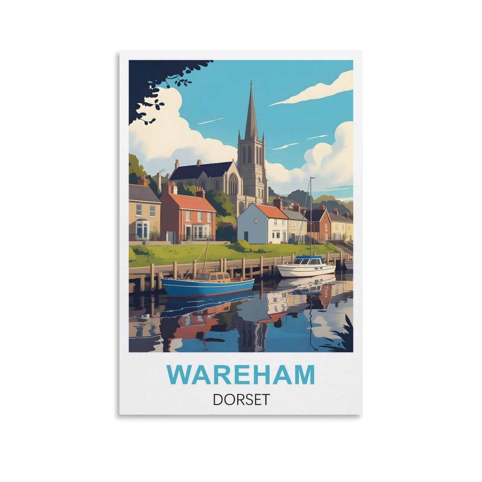 EZMLFA Diamond Painting Kits for Adults,Wareham Dorset 5D Diamond Painting Kit for Adults Beginners, DIY Full Round Drill Gem Art Kits for Home 40x50cm