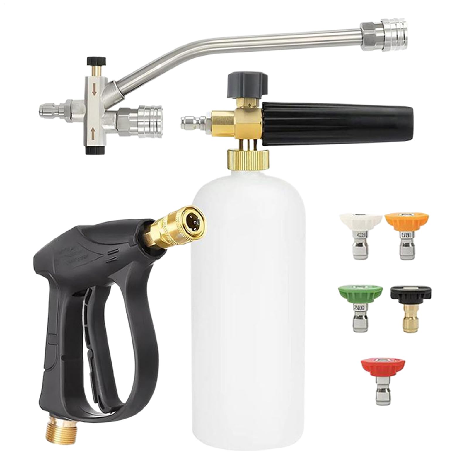 Lanza De Espuma Para Hidrolimpiadora Espumador Para Hidrolavadora Con | Accesorio Conector Doble Cabeza Para Limpieza Detallada De Jardín Y Hogar