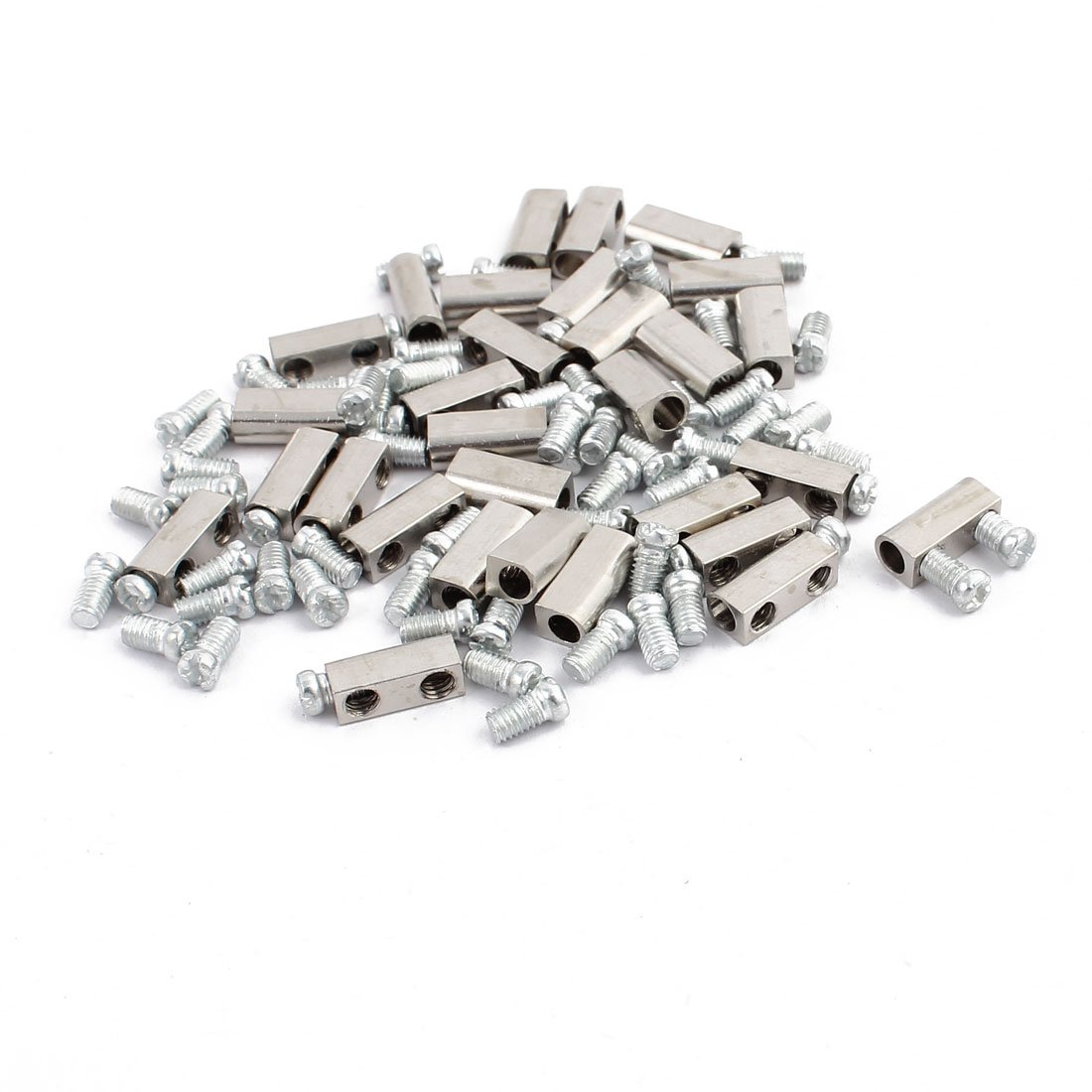 Aexit 3mm Dia Terminals Brass Nickel Plated Terminal Blocks Electrical Wire Screw Terminals Connectors 30pcs